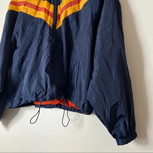 Track Windbreaker Jacket Varsity Retro Style Zip Up Size Medium Colorblock - Picture 4 of 13